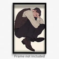 Anime Art Poster - Man Feeling Hopeless Wearing Candid Clothing Aside (Print)
