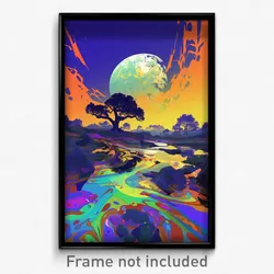 Art Poster - Coarse Flood Plain (Psychedelic Trippy Weird 11x17 Print)