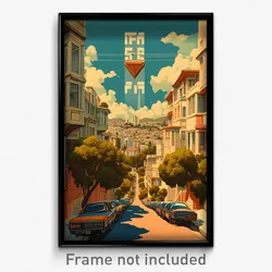 Hebrew Movie Poster - Warm San Francisco (Israel Retro Film Art Print)