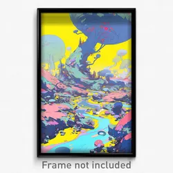 Art Poster - Massive Land (Psychedelic Trippy Weird 11x17 Cartoon Print)