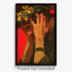 Spanish Movie Poster - Man Feeling Doubt, Elaborate Flower Bracelet (Art Print)