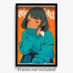 Thai Movie Poster - Girl Feeling Discontentment, Outgoing Blue Sweater (Print)