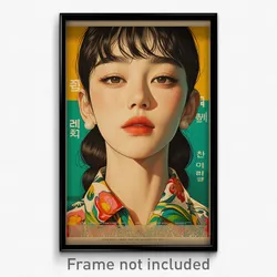 Korean Movie Poster - Woman Feeling Serenity, Idealistic Scrunchie (Art Print)