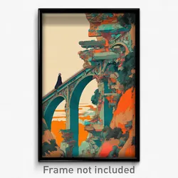 Greek Movie Poster - Monumental Bridge (Greece Psychedelic Art Retro Film Print)