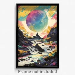 Icelandic Movie Poster - Grimy River (Iceland Psychedelic Art Retro Film Print)