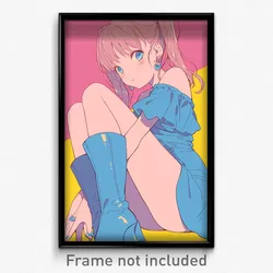 Anime Art Poster - Girl Feeling Eagerness Wearing Royal High Heel Boots (Print)