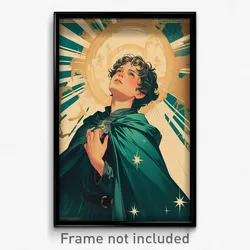 German Movie Poster - Boy Feeling Epiphany, Remarkable Green Cape (Art Print)