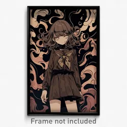Anime Art Poster - Woman Feeling Pessimism, Shady Brown Sailor Collar (Print)