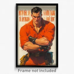 Vietnamese Movie Poster - Man Feeling Suspicious, Strong Orange Vest (Art Print)