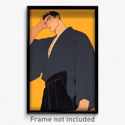 Anime Art Poster - Man Feeling Astonished Wearing Quaint Black Sash (Print)