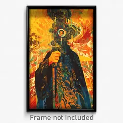 Spanish Movie Poster - Glitch Art Bay (Spain Psychedelic Art Retro Film Print)