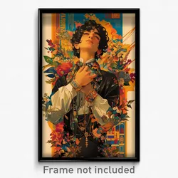 Spanish Movie Poster - Boy Feeling Brazen, Rich Flower Bracelet (Art Print)