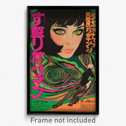 Japanese Movie Poster - Woman Feeling Claustrophobic, Striking Stirrup Legwear