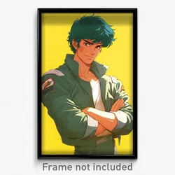 Anime Art Poster - Man Feeling Longing Wearing Modest Green Legwear (Print)