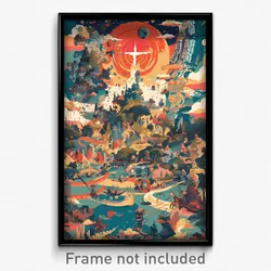 Vietnamese Movie Poster - Cloudy Bend (Vietnam Psychedelic Art Retro Film Print)