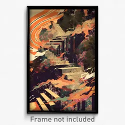 Mexican Movie Poster - Glitch Art Highland (Mexico Retro Film Art Print)