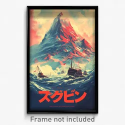 Icelandic Movie Poster - Mountainous Flood (Iceland Retro Film Art Print)