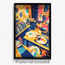 French Movie Poster - Ample Record Store (France Retro Film Art Print)