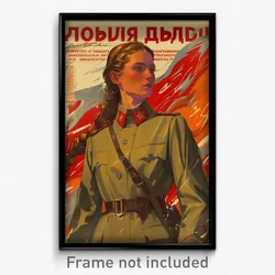 Russian Movie Poster - Woman Feeling Hospitable, Odd Military Uniform (Print)