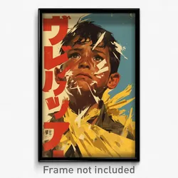 Mexican Movie Poster - Boy Feeling Cowardly, Yellowish Torn Cape (Art Print)