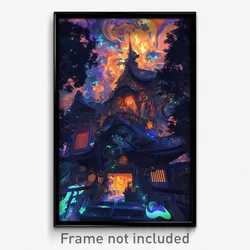 Art Poster - Slimy Roof (Psychedelic Trippy Weird 11x17 Cartoon Print)