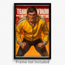 Mexican Movie Poster - Man Feeling Assertive, Curvy Track Uniform (Art Print)