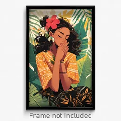 Art Poster - Woman Feeling Thankful Wearing Silver Wand (Art Print)