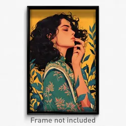 Bollywood Movie Poster - Woman Feeling Hate, Advanced Green Sleeves (Art Print)