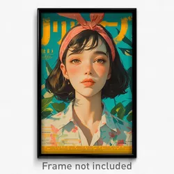 Thai Movie Poster - Girl Feeling Patience, Pink Orange Hairband (Art Print)
