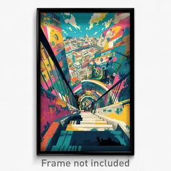 Brazilian Movie Poster - Agitated Walkway (Brazil Retro Film Art Print)