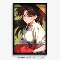 Anime Art Poster - Girl Feeling Fury, Classic Hair Through Headwear (Print)