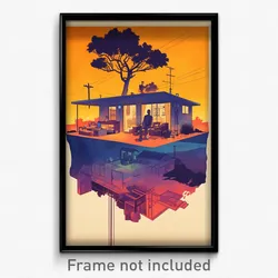 Icelandic Movie Poster - Attractive Home (Iceland Retro Film Art Print)