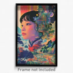 Vietnamese Movie Poster - Girl Feeling Resignation, Purple Red Neckerchief