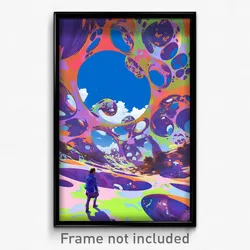 Art Poster - Cloudy Flats (Psychedelic Trippy Weird 11x17 Print)