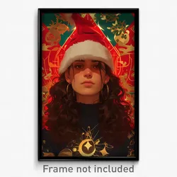 Icelandic Movie Poster - Woman Feeling Possessive, Illustrious Santa Hat (Print)