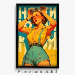 Russian Movie Poster - Woman Feeling Dumbstruck, Fantastic High Waist Shorts