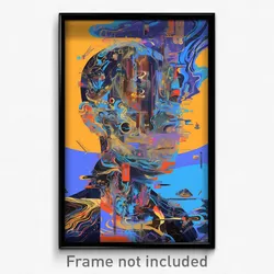 Greek Movie Poster - Complex Wire Frame Cascade (Greece Retro Film Art Print)