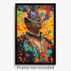 Mexican Movie Poster - Man Feeling Elation, Classic White Outline (Art Print)