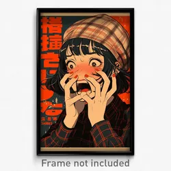 Chinese Movie Poster - Girl Feeling Panicked, Warlike Plaid Headwear (Art Print)