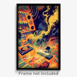 Bollywood Movie Poster - Nocturnal Record Store (India Hindi Film Art Print)