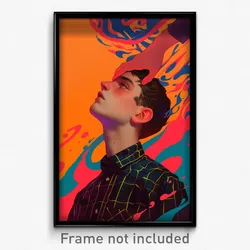 Icelandic Movie Poster - Boy Feeling Powerless, French Two Tone Ribbon (Print)