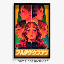 German Movie Poster - Girl Feeling Content, Old Fashioned Puffy Short Sleeve