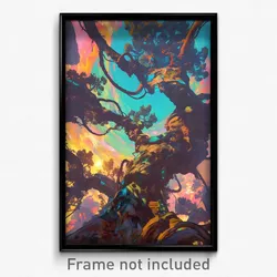 Art Poster - Heavenly Inlet (Psychedelic Trippy Weird 11x17 Cartoon Print)