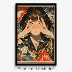 Chinese Movie Poster - Girl Feeling Unnerved, Triangular Brown Sailor Collar