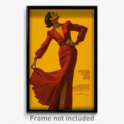 Spanish Movie Poster - Man Feeling Self Conscious, Urban Red Dress (Art Print)