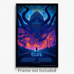 Hebrew Movie Poster - Blue Gate (Israel Psychedelic Trippy Art Retro Film Print)