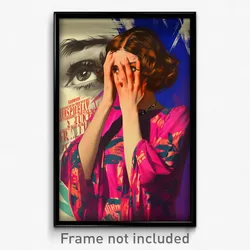 French Movie Poster - Man Feeling Shy, Colorful Pink Dress (France Art Print)