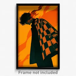 Art Poster - Boy Feeling Vigilance, Second Hand Checkered Shirt (Art Print)