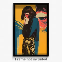 French Movie Poster - Woman Feeling Remorse, Vibrant Black Pants (Art Print)