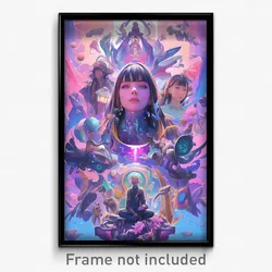 Movie Art Poster - Heavenly Shrine (Psychedelic Trippy Retro Cartoon Film Print)